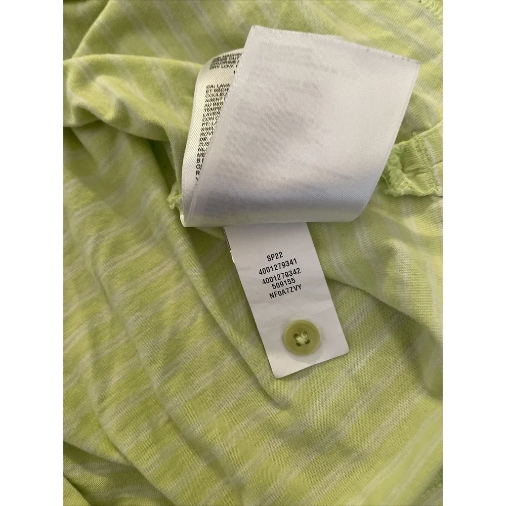 The North Face Polo Shirt Men's Large Striped Breathable Athletic Comfort Yellow
